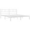 vidaXL Cadre de lit m&eacute;tal sans matelas et t&ecirc;te de lit blanc 183x213 cm
