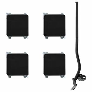 vidaXL Roulettes pour meubles 4 pi&egrave;ces avec &eacute;l&eacute;vateur 13,5 x 13,5 x 6 cm Acier 1300 kg