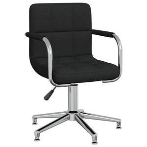 vidaXL Chaise pivotante de salle &agrave; manger Noir Tissu