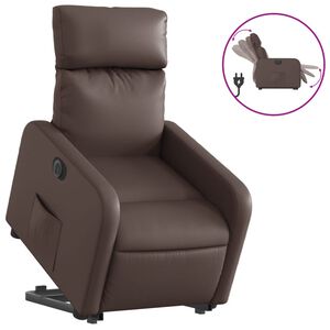 vidaXL Fauteuil inclinable &eacute;lectrique marron similicuir