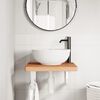 vidaXL &Eacute;tag&egrave;re de vasque murale acier et bois massif de h&ecirc;tre
