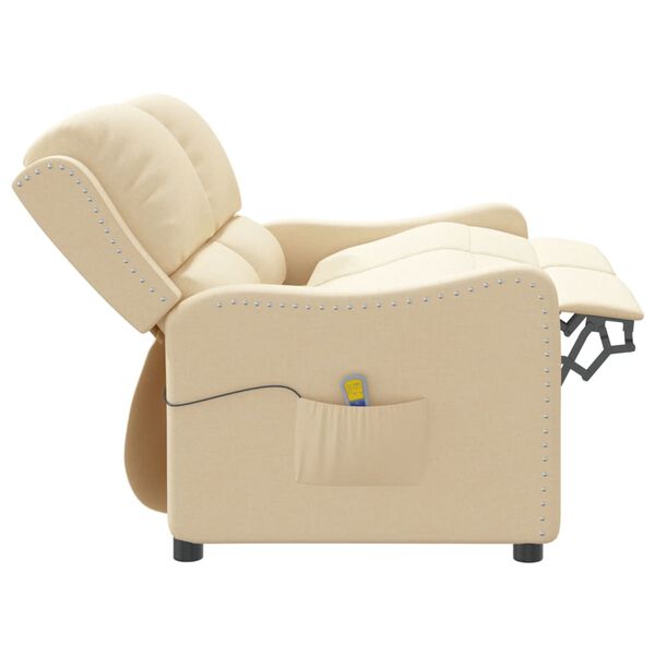 vidaXL Fauteuil de massage inclinable à 2 places crème tissu