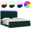 vidaXL Cadre de lit ottoman avec matelas vert fonc&eacute; 200x200 cm velours