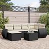 vidaXL Salon de jardin 7 pcs avec coussins noir r&eacute;sine tress&eacute;e