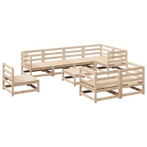 vidaXL Salon de jardin 9 pcs bois de pin massif