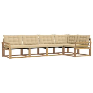 vidaXL Ensemble de canap&eacute;s d'ext&eacute;rieur 5 pcs Blanc et Beige