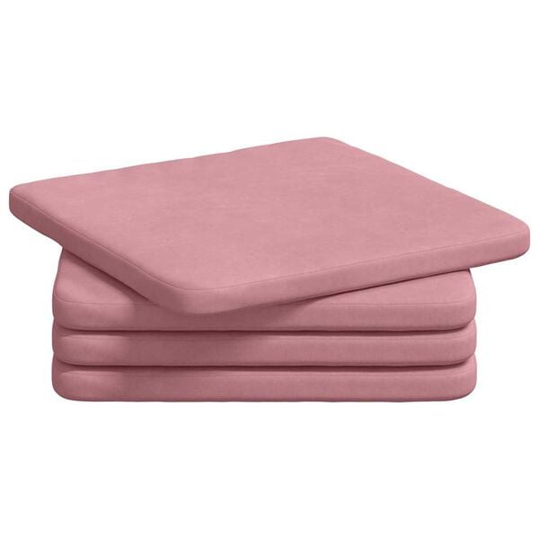 vidaXL Coussins de siège 4 pcs Rose 40 x 40 x 3 cm Velours
