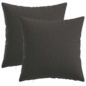 vidaXL Housse de coussin 2 pcs HEERLEN Gris fonc&eacute; 40 x 40 cm