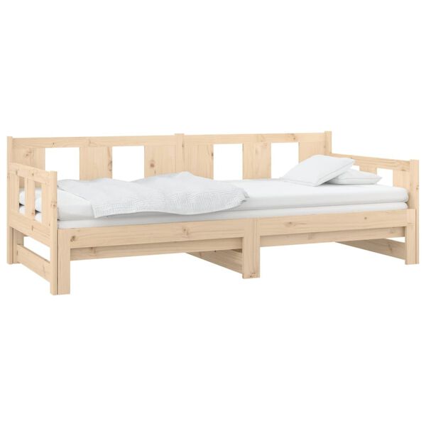 vidaXL Lit coulissant sans matelas bois de pin massif 2x(90x200) cm