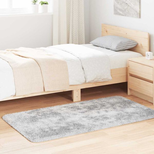 vidaXL Tapis shaggy &agrave; poils longs NAVARRA gris argent&eacute; 80x150 cm
