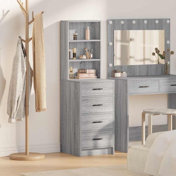 vidaXL Haut Armoire Sonoma gris 40 x 41 x 135 cm Bois d'ing&eacute;nierie