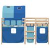 vidaXL Lit mezzanine enfants avec tunnel sans matelas bleu 90x190 cm