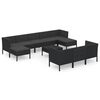 vidaXL Salon de jardin 11 pcs avec coussins R&eacute;sine tress&eacute;e Noir