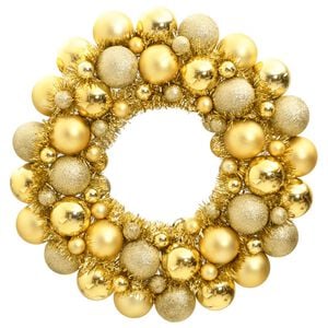 vidaXL Couronne de No&euml;l dor&eacute; 45 cm polystyr&egrave;ne
