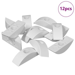 vidaXL Rondelle en demi-lune 12 pcs Blanc M6 Polypropyl&egrave;ne