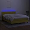 vidaXL Sommier &agrave; lattes de lit avec matelas LED Vert 140x200 cm Tissu