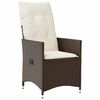 vidaXL Ensemble &agrave; manger de jardin et coussins 9 pcs marron poly rotin