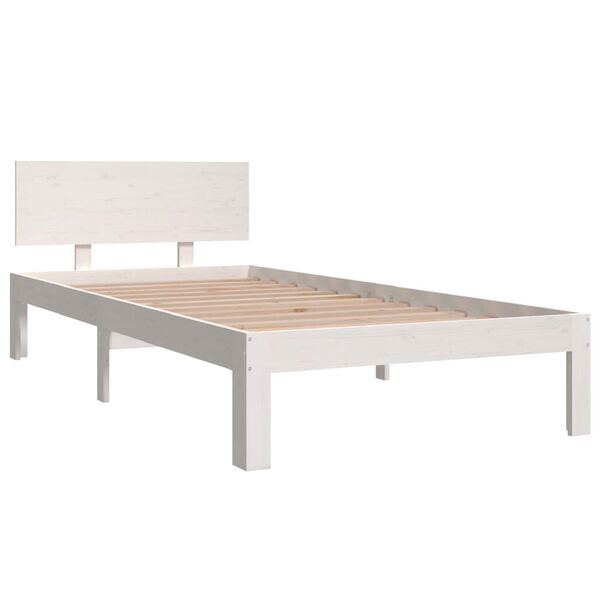 vidaXL Cadre de lit sans matelas blanc bois de pin massif 90x200 cm