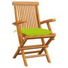 vidaXL Chaises de jardin avec coussins vert vif lot de 3 Bois de teck