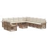 vidaXL Ensemble de canap&eacute; de jardin 12 pc Beige polyrotin