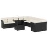 vidaXL Salon de jardin 11 pcs avec coussins noir r&eacute;sine tress&eacute;e