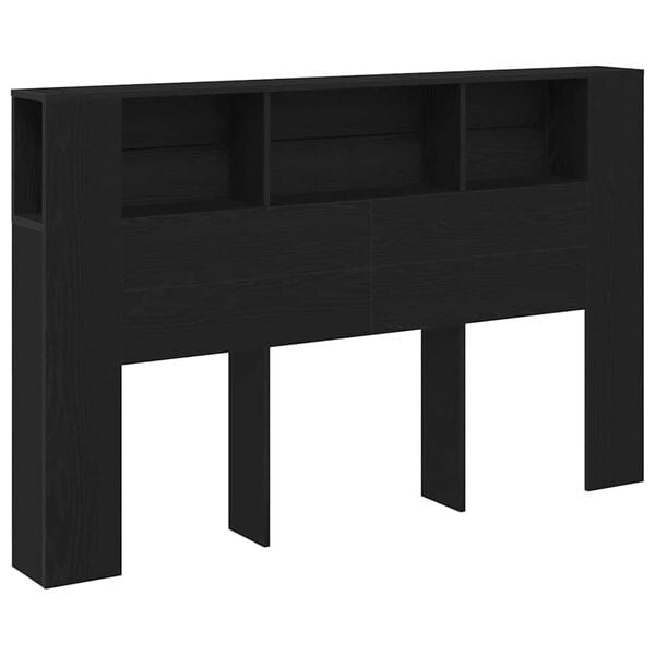 vidaXL Cabinet de Tête de Lit Chêne noir 160 x 19 x 104,5 cm