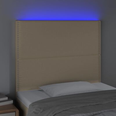 vidaXL Tête de lit à LED Crème 100x5x118/128 cm Tissu