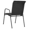 vidaXL Chaises de jardin 4 pcs Acier et textilène Noir