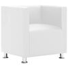 vidaXL Fauteuil cube blanc simili cuir