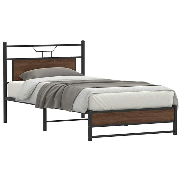 vidaXL Cadre de lit sans matelas ch&ecirc;ne marron 100x200 cm