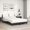 vidaXL Cadre de lit avec LED sans matelas Zadar noir et blanc 140x190 cm