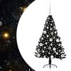 vidaXL Sapin de No&euml;l artificiel pr&eacute;-&eacute;clair&eacute; Noir 120 cm PVC
