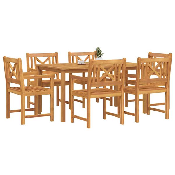 vidaXL Ensemble de salle &agrave; manger pour jardin 7 pcs Marron