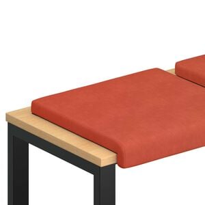 vidaXL Coussin de banc 4 pc velours c&ocirc;tel&eacute; Rouge orange
