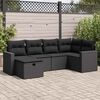 vidaXL Salon de jardin 6 pcs avec coussins noir r&eacute;sine tress&eacute;e