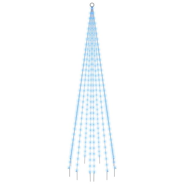 vidaXL Sapin de Noël sur mât de drapeau 310 LED Bleues 300 cm