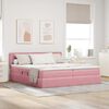 vidaXL Lit de Rangement avec matelas avec t&ecirc;te de lit Rose 90 x 200 cm