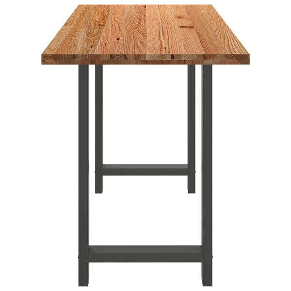 vidaXL Table de bar rectangulaire en bois massif de ch&ecirc;ne marron clair 180 x 80 x 112 cm