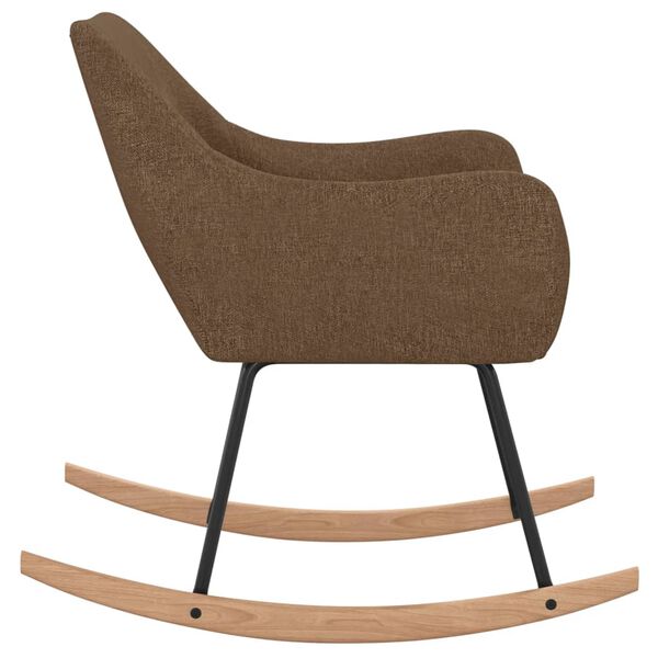 vidaXL Chaise &agrave; bascule Marron Tissu