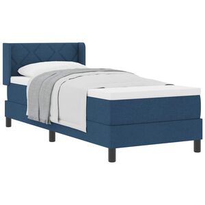 vidaXL Lit &agrave; ressorts avec matelas Bleu 200 x 80 cm Polyester