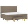 vidaXL Sommier &agrave; lattes de lit avec matelas Taupe 200x200 cm Tissu