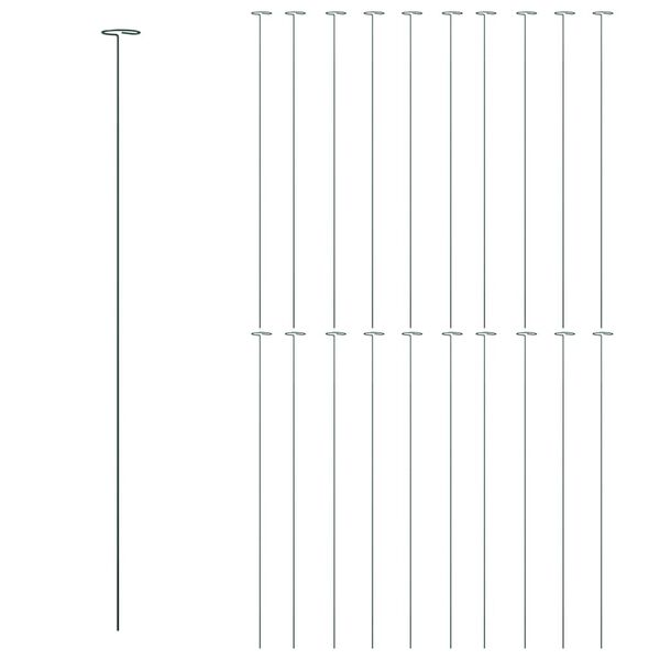 vidaXL Piquets pour plantes de jardin 20 pcs vert fonc&eacute; 91 cm acier
