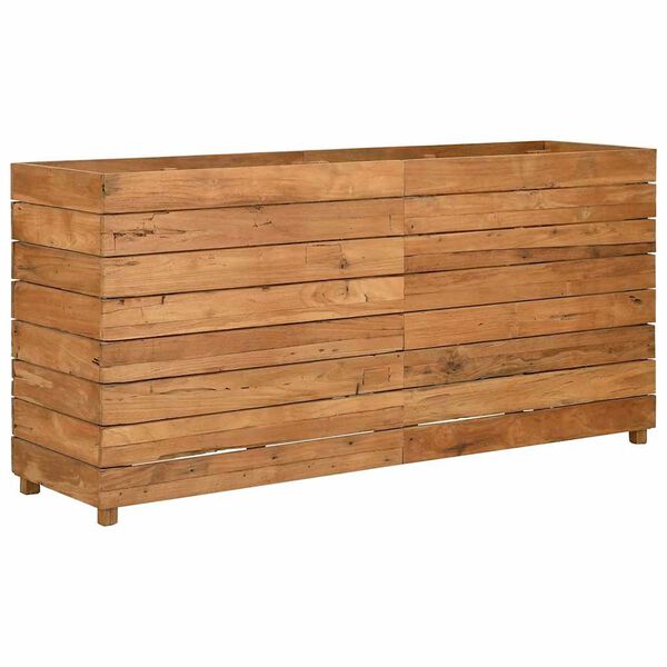 vidaXL Lit surélevé 150x40x72 cm bois de teck recyclé et acier