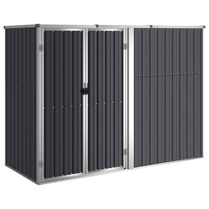 vidaXL Abri &agrave; outils de jardin anthracite 225x89x161cm acier galvanis&eacute;