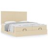 VidaXL Cadre de lit ottoman avec matelas cr&egrave;me 200x200cm tissu