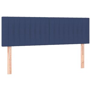 vidaXL T&ecirc;tes de lit Bleu 144x5x78/88 cm Tissu