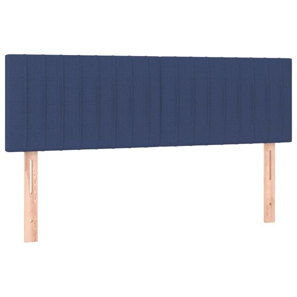 vidaXL T&ecirc;tes de lit Bleu 144x5x78/88 cm Tissu