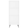 vidaXL Buffet haut Blanc brillant 34,5x32,5x180 cm Bois d'ing&eacute;nierie