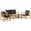 vidaXL Salon de jardin 4 pcs avec coussins Bambou