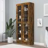 vidaXL Armoire à vitrine Chêne fumé 82,5x30,5x185 cm Bois ingénierie